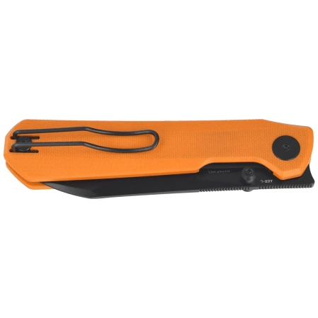 Bestechman Curvee Knife Orange G10, Black PVD Stonewashed AEB-L by Ostap Hel (BMK20F)