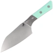 Microtech Santoku 6'' Kitchen Knife Titanium Bolster/Caribbean Blue G10, Stonewashed M390MK (3200B-10CA)