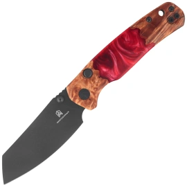 Nóż składany Bestechman Cicada's Wing-TL Red Resin / Wood, Black PVD 10Cr15CoMoV (BMK24-W-1)