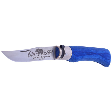 Nóż składany Antonini Old Bear Laminated Blue Wood, Satin Stainless (9307/21_MBK)