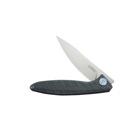 Kubey Pike Knife Flamed Titanium, Sandblasted CPM 20CV by Parsons Bladeworks (KB2103C)