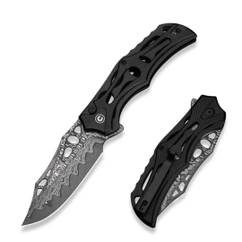 Civivi Biophase Knife Black Aluminum, Damascus (C23083-DS1)