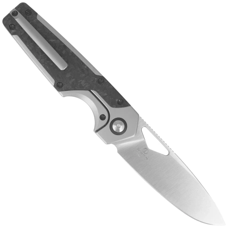 Kizer Serpentine Knife Silver Titanium / Black Carbon Fiber, Satin Elmax by Jonathan Styles (Ki3759FDA1)