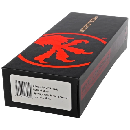 Microtech Ultratech Gen III ZBP S/E Natural Clear Aluminum, Apocalyptic P/S M390MK by Tony Marfione (1121-11APNC)