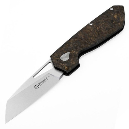Nóż składany Maserin W2 371/G Black-Gold Fat Carbon, Satin M390 by Attilio Morotti