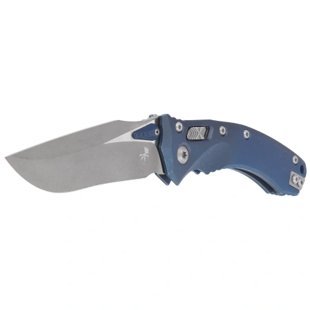 Nóż składany Microtech Amphibian Ram-Lok S/E Marfione Select Blue Slab Side Titanium, Blue HW, Apocalyptic M390MK by Tony Marfione (137RL-10APMS2)