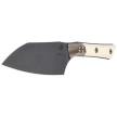 Microtech Santoku 6'' Kitchen Knife Titanium Bolster/Ivory G10, Black DLC M390MK (3300B-1DLCIVS)