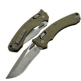 Nóż składany Microtech Amphibian Ram-Lok S/E OD Green Fluted G10, Apocalyptic M390MK by Tony Marfione (137RL-10APFLGTOD)