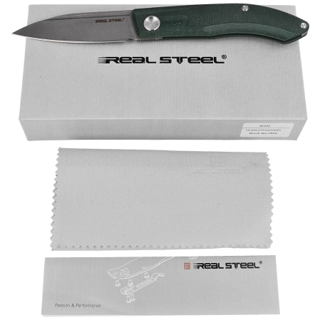 Nóż składany Real Steel Stella Green G10, Greywash VG-10 by Poltergeist Works (7054)