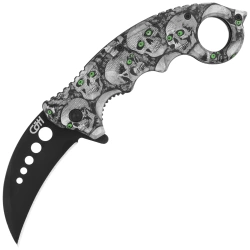 Herbertz CJH Karambit Knife Skulls ABS, Black 420 (ART000137)