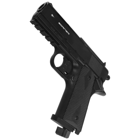 Zestaw wiatrówki 44: Pistolet Borner WC 401 4.5 mm, 1400 BBs, 10 kapsuł CO₂, 100 tarcz