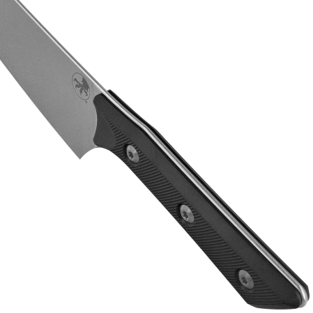 Microtech Chef 8'' Kitchen Knife Black G10, Stonewashed M390MK (3000-10BK)