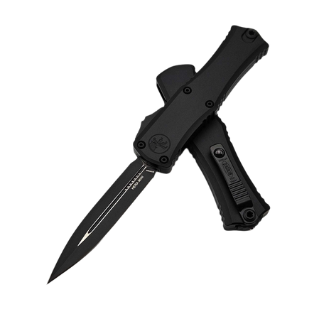 Nóż automatyczny OTF Microtech Hera II Mini D/E Tactical Black Aluminium, Black M390MK by Tony Marfione (1702M-1T)