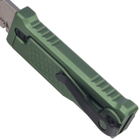 Reate EXO-U V1 Utility Knife Green Diamond Pattern Aluminum, Stainless Steel
