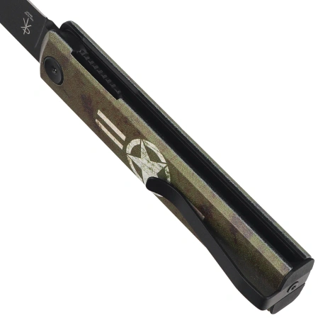Fox Chnops UV Knife Green Aluminium/UV Printing, Black Becut by Raven Knives Design (FX-543 M1)