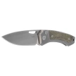 LionSteel Twain Gray Titanium / Green Canvas Micarta, Satin MagnaCut by Gianni Pauletta (TW GY CVG)