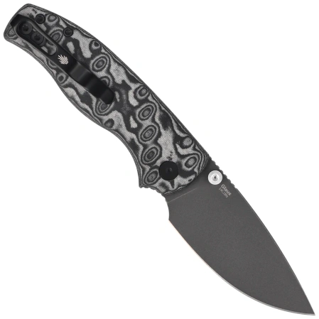 Kizer Glaux Knife Black Vortex Micarta, Gray PVD / Stonewashed 14C28N (V3801A2)