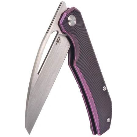 Bestech Taipan Knife Purple/Black Titanium, Hand Rubbed Satin MagnaCut by James Lowe (BT2503H)