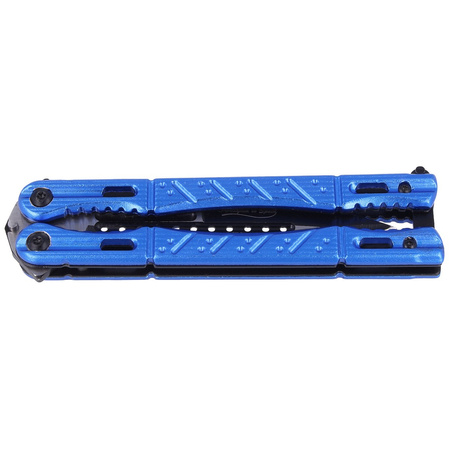 Nóż składany motylek Martinez Albainox Balisong Blue Aluminium, Black Blade (02101)