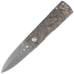 Maserin Daga 372/DG Knife Black-Gold Fat Carbon, Damascus Small Roses by Attilio Morotti