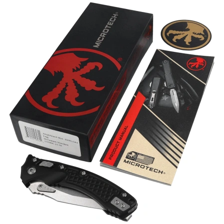 Nóż składany Microtech Amphibian Ram-Lok Mini S/E Black Frag Aluminium, Stonewashed M390MK by Tony Marfione (137MRL-10FR)
