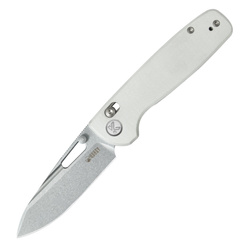 Kubey Bluff KU248G Knife White G10, Sandblasted 14C28N by Garet Caronna