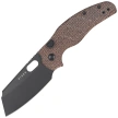 Kizer C01C 2.9 BS Knife Brown Norplex UltreX Micarta, Black DLC Ultra Elmax by Sheepdog Knives (Ki3488.29BSA2)