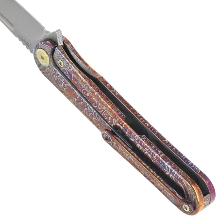 KB Kubey Dandy Knife, Flamed Titanium, Sandblasted CPM S90V by Maksym Tkachuk (KB247H)