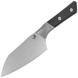 Microtech Santoku 6'' Knife Titanium Bolster / Black G10, Stonewashed M390MK (3200B-10BK)