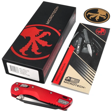 Microtech MSI Ram-Lok Mini S/E Knife Fluted Red Aluminium, Black M390MK by Tony Marfione (210M-1FLRD)