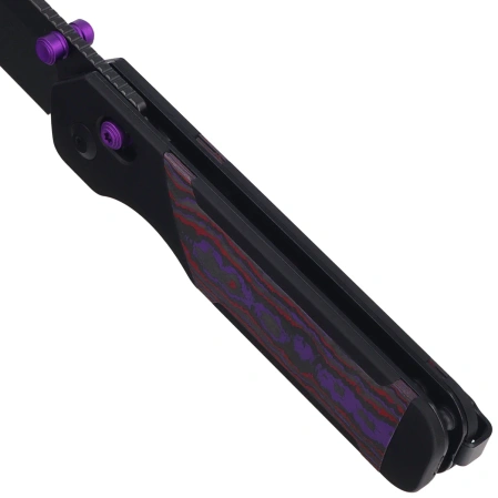 Kizer Militaw 315 KwikSwap Knife Black Aluminum / Purple Haze Fat Carbon, Matte DLC Ultra ELMAX by Jonathan Styles (Ki3634.31CDA1)