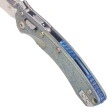 Nóż składany Microtech Amphibian Mini Ram-Lok S/E Marfione Select Galactic Gold Slab Side Titanium, Blue Bksp, Stonewashed M390MK by Tony Marfione (137MRL-10MS15)