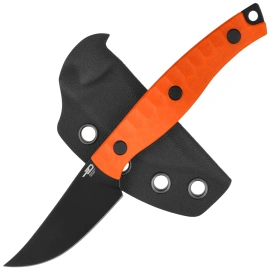 Bestech Heidiblacksmith #3 Upswept Orange G10, Black PVD 14C28N by Heidi (BFK08B)