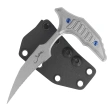 Microtech Bee Marfione Select Knife Gray Titanium, Blue Titanium HW, Stonewashed F/S 440C by Bastinelli (218-12MS3)