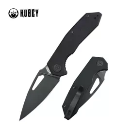 Nóż składany Kubey Coeus KU122X Black G10, Blackwashed 14C28N