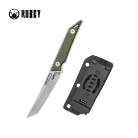 Kubey Goliath Knife Green Micarta, Beadblasted 14C28N by Jake Hoback (KU430E)