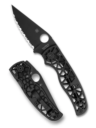 Spyderco Edgerati Black Aluminium, Black DLC CPM S30V by Sal Glesser (C266BKALBKP)