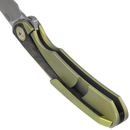 Bestech Sambac Knife Gold Titanium / Dark Matter Gold Fat Carbon, Stonewashed / Satin MagnaCut by Ostap Hel (BT2402A)