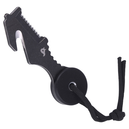 BlackFox Plan B, Black G10, Black Stonewashed 440C by Tommaso Rumici Neck/Rescue Knife (BF-754)