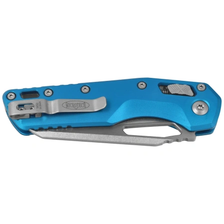 Microtech MSI S/E Knife Blue Slab Side Aluminum, Stonewashed M390MK by Tony Marfione (210-10BL)
