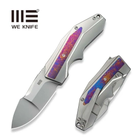 WeKnife Coral SLT Gray Titanium/Timascus, Polished Bead Blasted CPM 20CV by Gustavo T. Cecchini (WE24044-4)