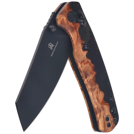 Nóż składany Bestechman Cicada's Wing Wood / Black-Gold Resin, Black PVD 10Cr15MoV (BMK06-W-6)