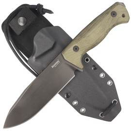 LionSteel Green Canvas Micarta, Old Black CPM 3V by Molletta knife (T6B 3V CVG)