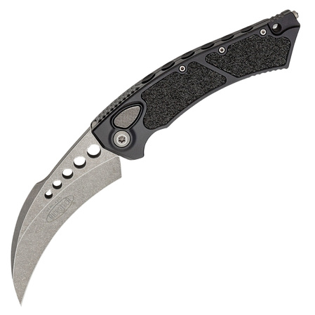 Nóż automatyczny Microtech Hawk Elite Auto Karambit Black Aluminium, Apocalyptic M390MK by Tony Marfione (166-10AP)