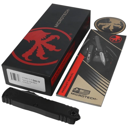 Microtech UTX-85 Gen IV S/E OTF Knife Black Aluminum, Tactical DLC M390MK by Tony Marfione (12314-1T)