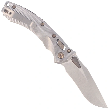 Nóż składany Microtech Amphibian Mini Ram-Lok S/E Gray Fluted Titanium, Flamed Bksp, Stonewashed M390MK by Tony Marfione (137MRL-10FLMS4)