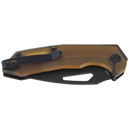 Kubey Coeus Knife Yellow Ultem, Blackwashed 14C28N (KU122T)