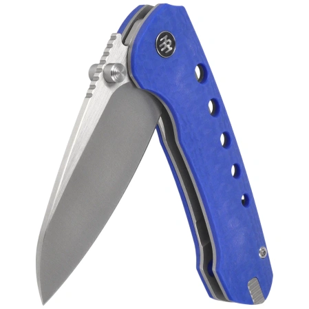 Remette RT-BEE-B Knife w/Titanium Toothpick Blue G10, Handmade Satin 14C28N