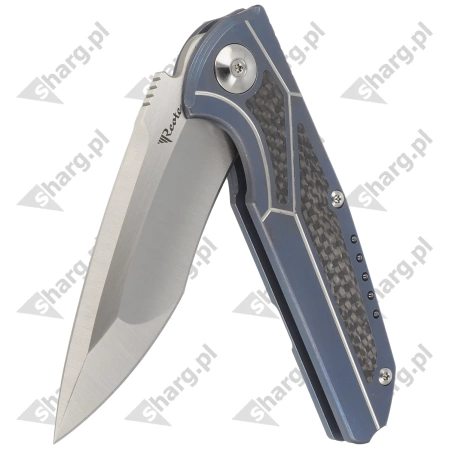 Nóż składany Reate K-4 Blue Titanium / Carbon Fiber, Satin RWL34