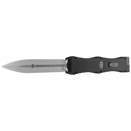 Microtech Nemesis Gen IV D/E Marfione Select OTF Knife Black Aluminum, Stonewashed M390MK by Tony Marfione (1152-10MS1)